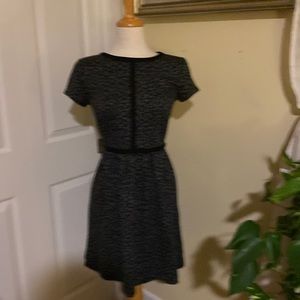 LOFT black and grey animal print dress size 4.